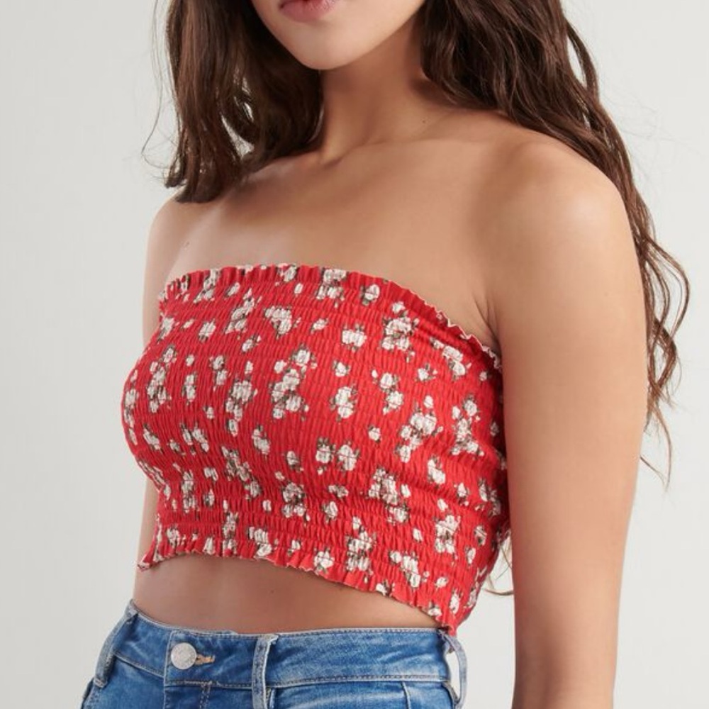 Garage Floral Smocked Tube Top